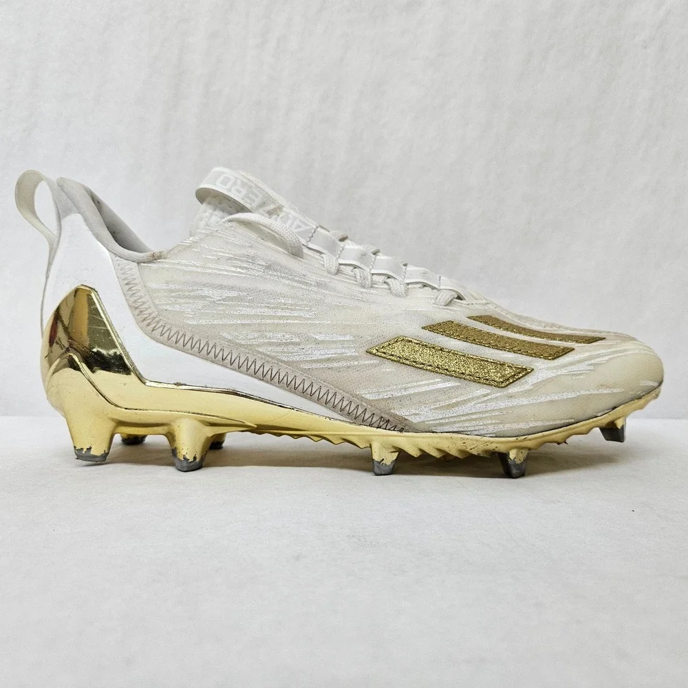 Adidas Adizero Football Cleats GX5122 White Metallic Gold Mens Size 8